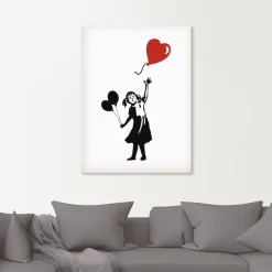 Artland Leinwandbild »Silhouette Mädchen Ballon Herz« 1 Stk. tlg. auf Holzrahmen gespannt