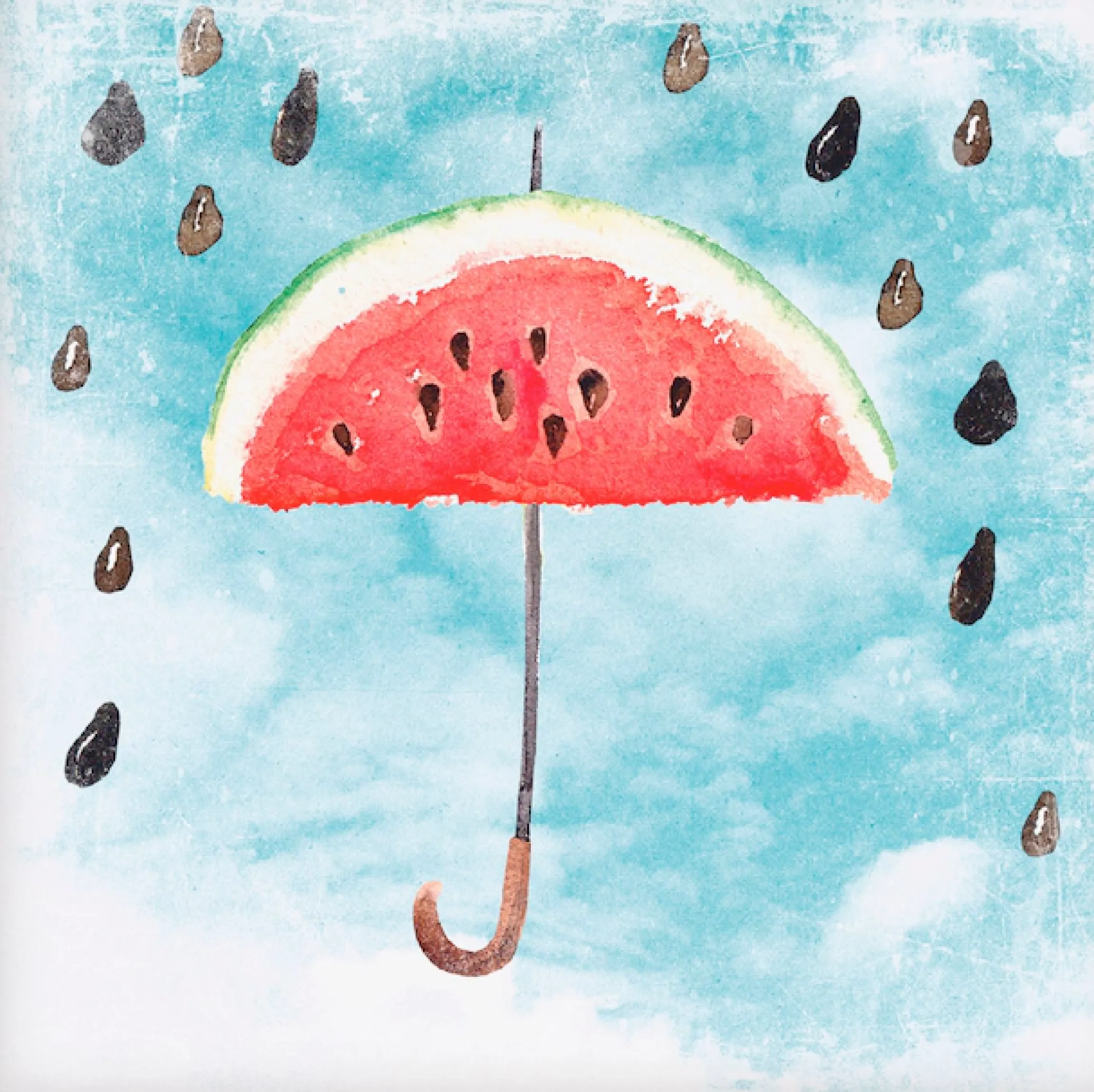Artland Leinwandbild »Sommer Melonen Regen« Lebensmittel 1 Stk. tlg. auf Holzrahmen gespannt