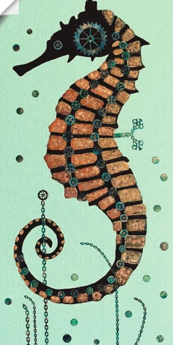 Artland Poster »Seepferdchen Textur« Wassertiere 1 Stk. tlg. ohne Rahmen