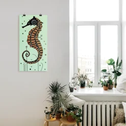 Artland Poster »Seepferdchen Textur« Wassertiere 1 Stk. tlg. ohne Rahmen