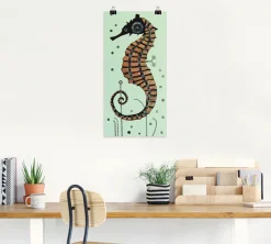 Artland Poster »Seepferdchen Textur« Wassertiere 1 Stk. tlg. ohne Rahmen