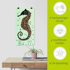 Artland Poster »Seepferdchen Textur« Wassertiere 1 Stk. tlg. ohne Rahmen