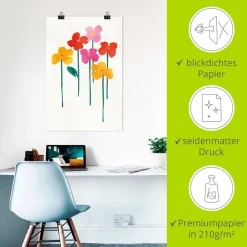 Artland Wandbild »Kleine glückliche Blumen« Blumenbilder 1 Stk. tlg. als Leinwandbild, Poster in verschied. Größen