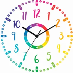 Artland Wanduhr »Kinderuhr - bunt« wahlweise mit Quarz- oder Funkuhrwerk, lautlos ohne Tickgeräusche