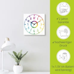 Artland Wanduhr »Kinderuhr - bunt« wahlweise mit Quarz- oder Funkuhrwerk, lautlos ohne Tickgeräusche
