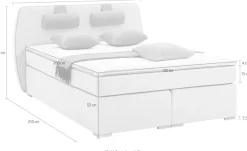 ATLANTIC home collection Boxspringbett »Rex« mit Topper und verstellbaren Nackenkissen