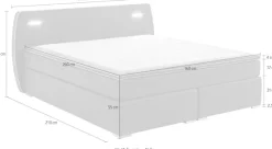 ATLANTIC home collection Boxspringbett »REX LED« inklusive LED-Beleuchtung und Topper