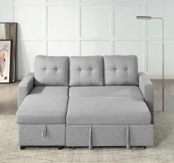 ATLANTIC home collection Ecksofa »Gino L-Form« mit Schlaffunktion und Stauraum, Recamiere beidseitig montierbar