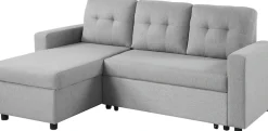 ATLANTIC home collection Ecksofa »Gino L-Form« mit Schlaffunktion und Stauraum, Recamiere beidseitig montierbar