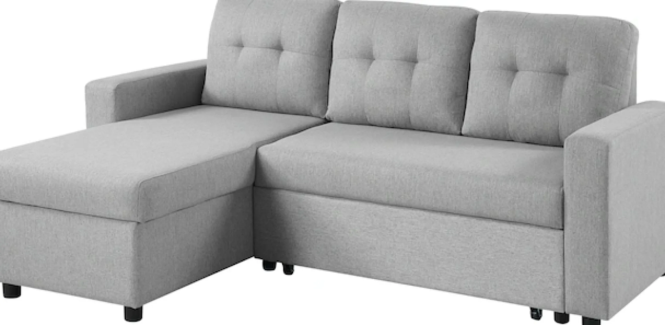 ATLANTIC home collection Ecksofa »Gino L-Form« mit Schlaffunktion und Stauraum, Recamiere beidseitig montierbar
