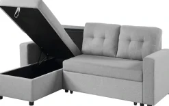 ATLANTIC home collection Ecksofa »Gino L-Form« mit Schlaffunktion und Stauraum, Recamiere beidseitig montierbar
