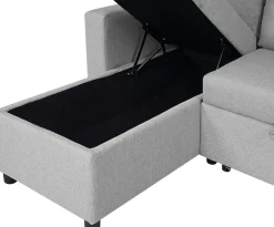 ATLANTIC home collection Ecksofa »Gino L-Form« mit Schlaffunktion und Stauraum, Recamiere beidseitig montierbar