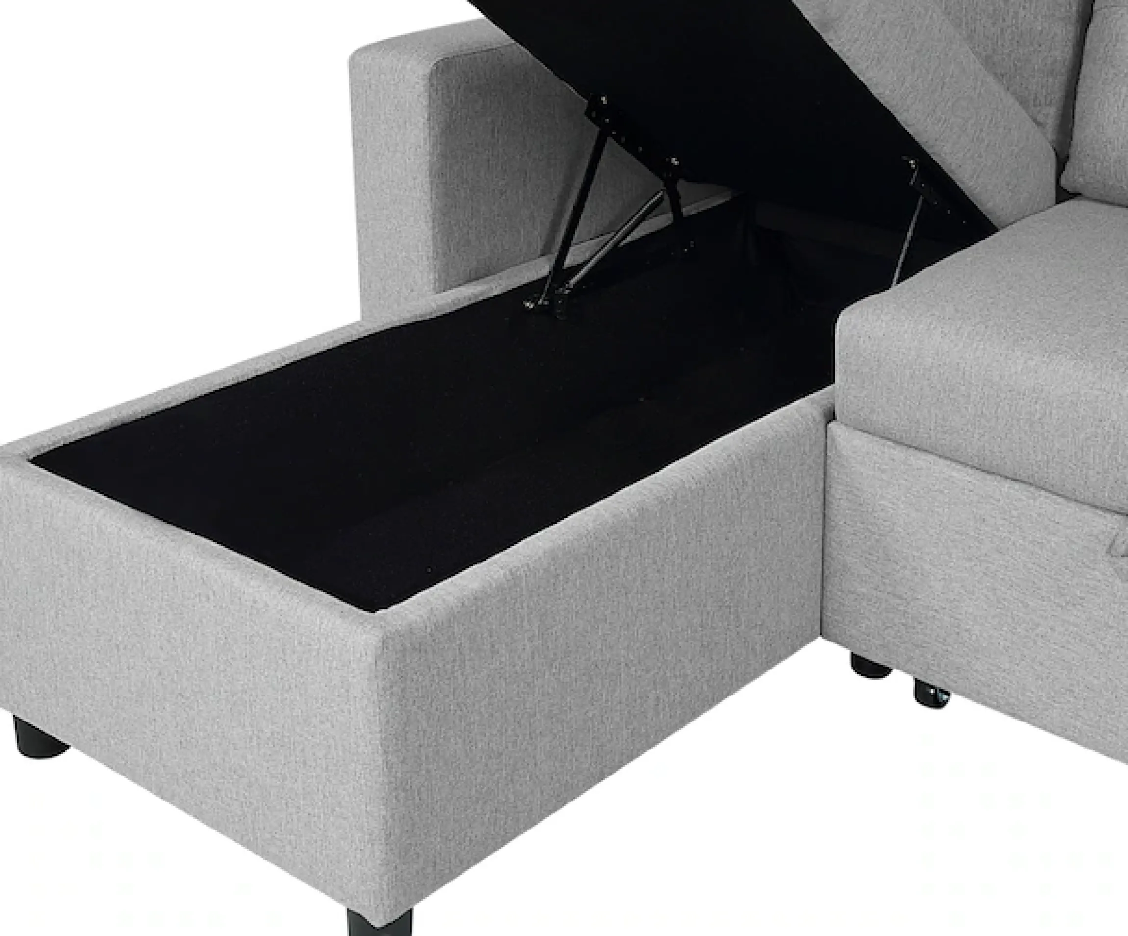 ATLANTIC home collection Ecksofa »Gino L-Form« mit Schlaffunktion und Stauraum, Recamiere beidseitig montierbar