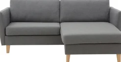 ATLANTIC home collection Ecksofa »Mailo L-Form« mit Seitentaschen, Recamiere beidseitig montierbar, Massivholzfüße