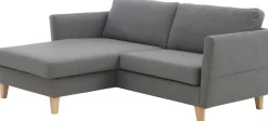 ATLANTIC home collection Ecksofa »Mailo L-Form« mit Seitentaschen, Recamiere beidseitig montierbar, Massivholzfüße