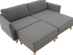 ATLANTIC home collection Ecksofa »Mailo L-Form« mit Seitentaschen, Recamiere beidseitig montierbar, Massivholzfüße