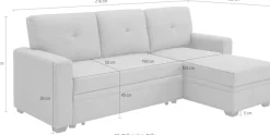 ATLANTIC home collection Ecksofa »Gerrit L-Form, B: 216 cm« mit Schlaffunktion & Bettkasten