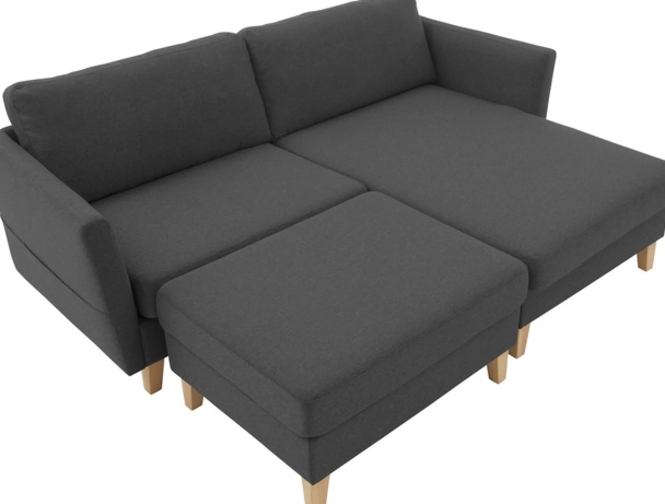 ATLANTIC home collection Hocker »Mailo« Maße (BxTxH): 88x69x45 cm, mit Massivholzfüßen