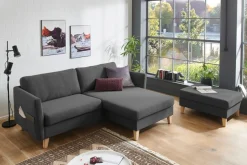 ATLANTIC home collection Hocker »Mailo« Maße (BxTxH): 88x69x45 cm, mit Massivholzfüßen