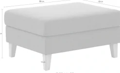 ATLANTIC home collection Hocker »Mailo« Maße (BxTxH): 88x69x45 cm, mit Massivholzfüßen