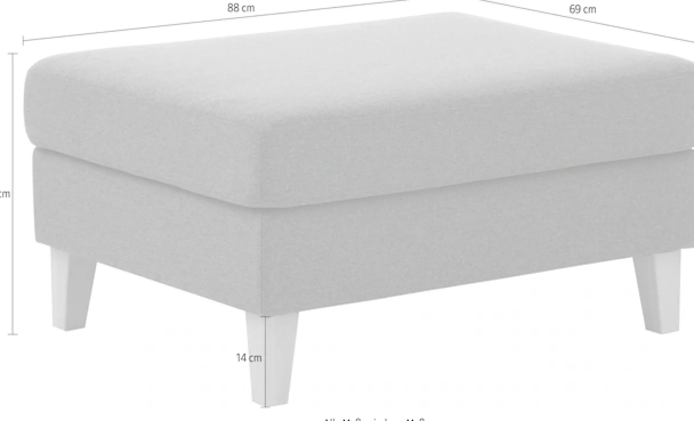 ATLANTIC home collection Hocker »Mailo« Maße (BxTxH): 88x69x45 cm, mit Massivholzfüßen