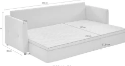 ATLANTIC home collection Schlafsofa »Ken« mit Schlaffunktion, inklusive Topper mit abnehmbarem Bezug