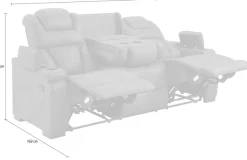ATLANTIC home collection 3-Sitzer »Faris, Kinosofa, inkl. Relaxfunktion, B: 208cm« Zwei Relaxfunktionen, klappbare Konsole mit Getränkehalter