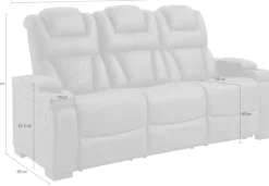 ATLANTIC home collection 3-Sitzer »Faris, Kinosofa, inkl. Relaxfunktion, B: 208cm« Zwei Relaxfunktionen, klappbare Konsole mit Getränkehalter