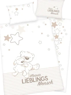 Baby Best Babybettwäsche »Kleiner Lieblingsmensch« mit Bärchen Motiv und liebevollem Schriftzug