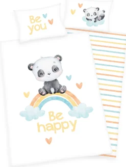 Baby Best Babybettwäsche »Regenbogen Panda« 2 Stk. mit liebevollem Motiv