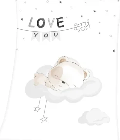 Baby Best Babydecke »Sleeping little bear« mit niedlichem Teddy Design und Schriftzug, Kuscheldecke