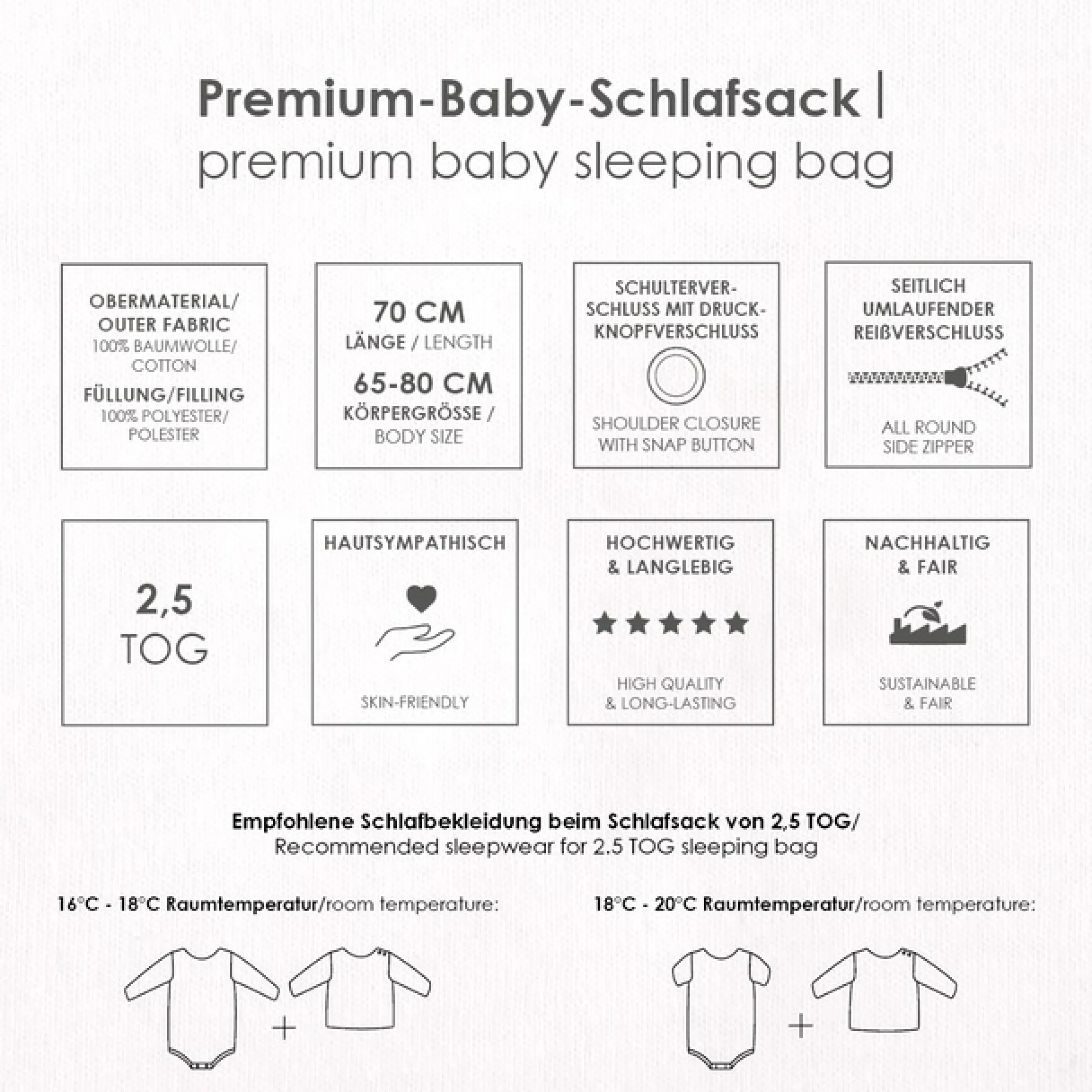 Baby Best Babyschlafsack »Little friends Baby-Schlafsack 70cm«