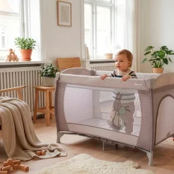 BabyGo Baby-Reisebett »Sleeper Deluxe, black« mit Musik-Mobile