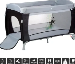 BabyGo Baby-Reisebett »Sleeper Deluxe, black« mit Musik-Mobile