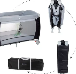 BabyGo Baby-Reisebett »Sleeper Deluxe, black« mit Musik-Mobile