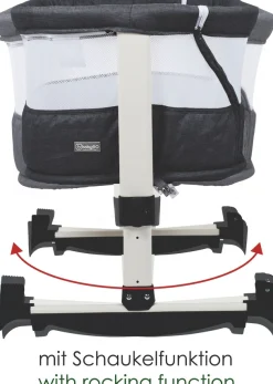 BabyGo Baby-Reisebett »Vivaldi, dunkelgrau« mit Schaukelfunktion; auch als Beistellbett verwendbar