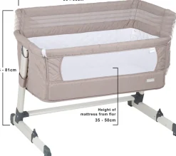 BabyGo Beistellbett »Together, beige« faltbar