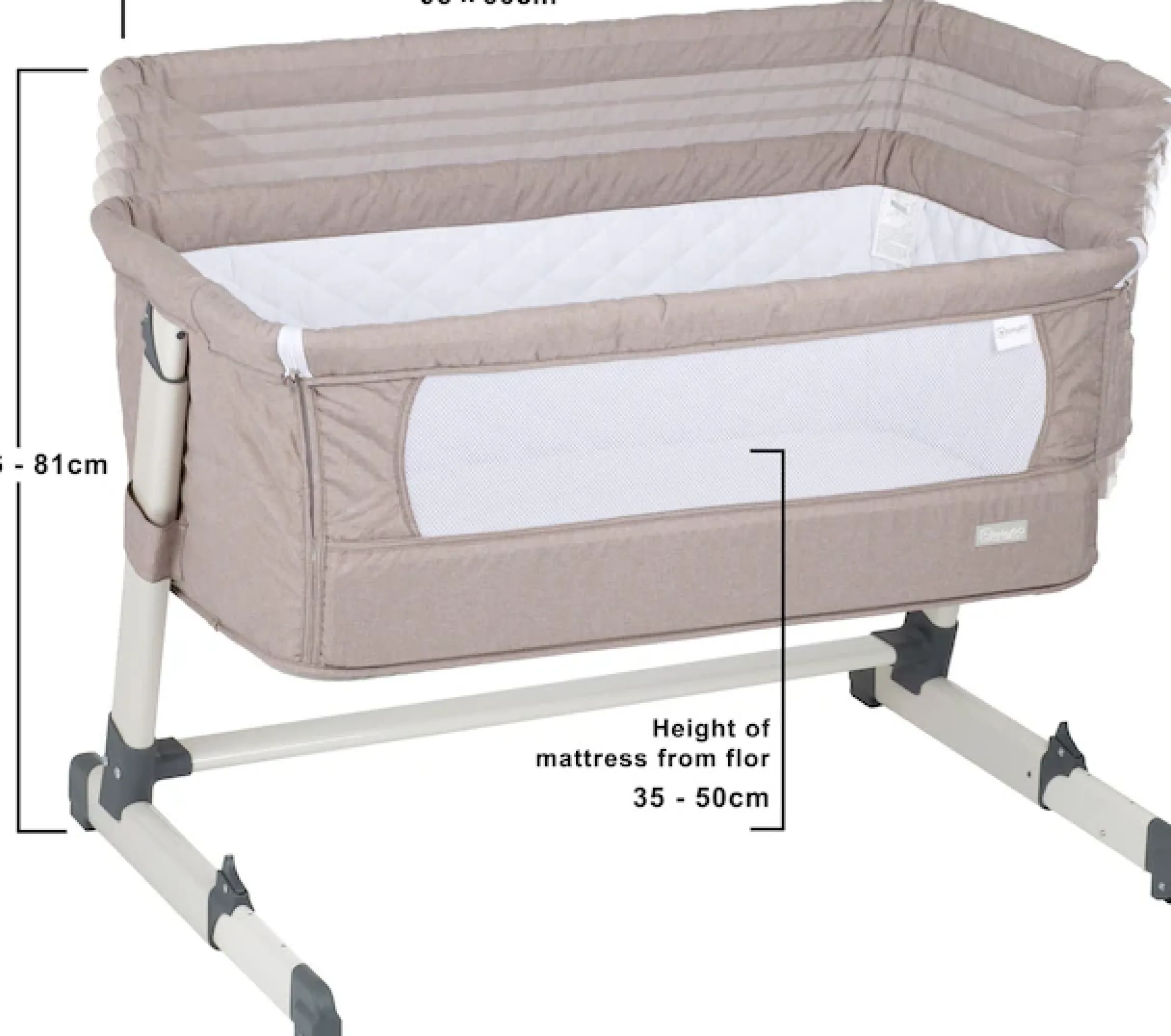 BabyGo Beistellbett »Together, beige« faltbar