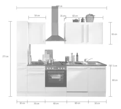 BASIC by Balculina Küchenzeile »Jazz« Breite 250 cm, wahlweise mit E-Geräten