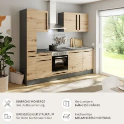 BASIC by Balculina Küchenzeile »Jazz« Breite 250 cm, wahlweise mit E-Geräten
