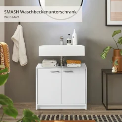 BASIC by Balculina Waschbeckenunterschrank »Smash, Breite 63 cm« 1 Stk. tlg. mit 2 Türen