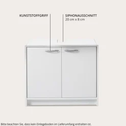 BASIC by Balculina Waschbeckenunterschrank »Smash, Breite 63 cm« 1 Stk. tlg. mit 2 Türen