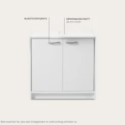 BASIC by Balculina Waschbeckenunterschrank »Smash, Breite 63 cm« 1 Stk. tlg. mit 2 Türen