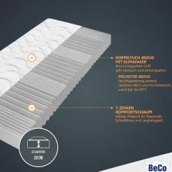 Beco Komfortschaummatratze »Double Deluxe Matratze 20, Matratze in 90x200 cm und weiteren Größen« 20 cm hoch Raumgewicht: 28 kg/m³ 1 Stk. tlg. Matratze vom TÜV Süd getestet*, über 2.000 5-Sterne-Bewertungen!