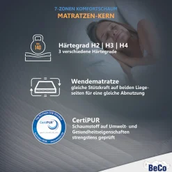 Beco Komfortschaummatratze »Double Deluxe Matratze 20, Matratze in 90x200 cm und weiteren Größen« 20 cm hoch Raumgewicht: 28 kg/m³ 1 Stk. tlg. Matratze vom TÜV Süd getestet*, über 2.000 5-Sterne-Bewertungen!