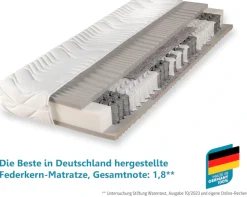Beco Taschenfederkernmatratze »Maxima Plus, Matratze in 90x200 und vielen weiteren Größen erhältlich!« Matratze, 7 Zonen, 90x200 cm in H3 von Stiftung Warentest 