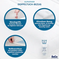 Beco Taschenfederkernmatratze »Royal Komfort Gel – GOLD TFK-Matratze mit Geltopper für Luxusschlaf« 26 cm hoch 480 Federn 1 Stk. tlg. Mit integriertem Geltopper, Wendematratze, Ideal auch in 140x200