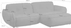 BETYPE Ecksofa »Be Fluffy Mega Sofa, bequem, viel Platz, Breite 289cm, L-Form« Softes Sitzgefühl, moderne Kedernaht, hochwertiger Bezug