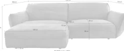 BETYPE Ecksofa »Be Type Be Chilled, Mega Sofa, Bezug: hochwertiges Anilinleder, L-Form« in 2 Breiten mit stylischer und offener Nahtführung