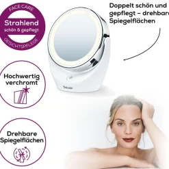 BEURER Kosmetikspiegel »BS 49 beleuchteter Kosmetikspiegel mit LED-Licht« Mit 5-fach Vergrößerung für die Hautpflege und Beauty-Routine